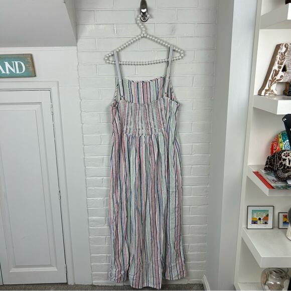Old Navy Multi Stripe Sleeveless Linen Blend Shift Maxi Dress Size XL Tall - Picture 13 of 15